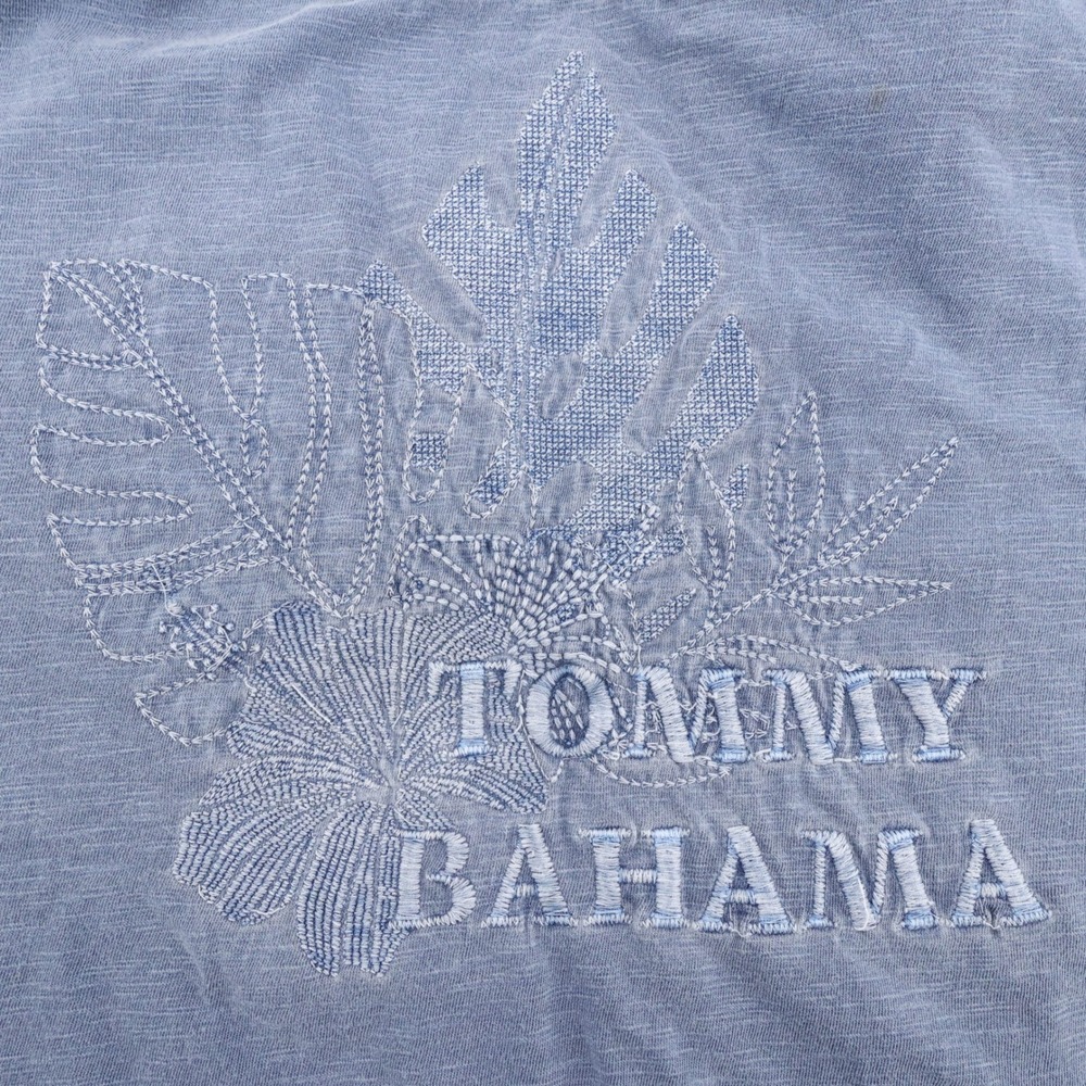 Tommy Bahama Embroidered Organic Cotton Hoodie Blue Long Sleeve Mens Large - Picture 2 of 8
